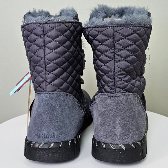 Muk Luks Womens Flexi Bridgehampton Pull-on Boot Dark Grey |Outdoor Cozy Spring - Picture 7 of 13